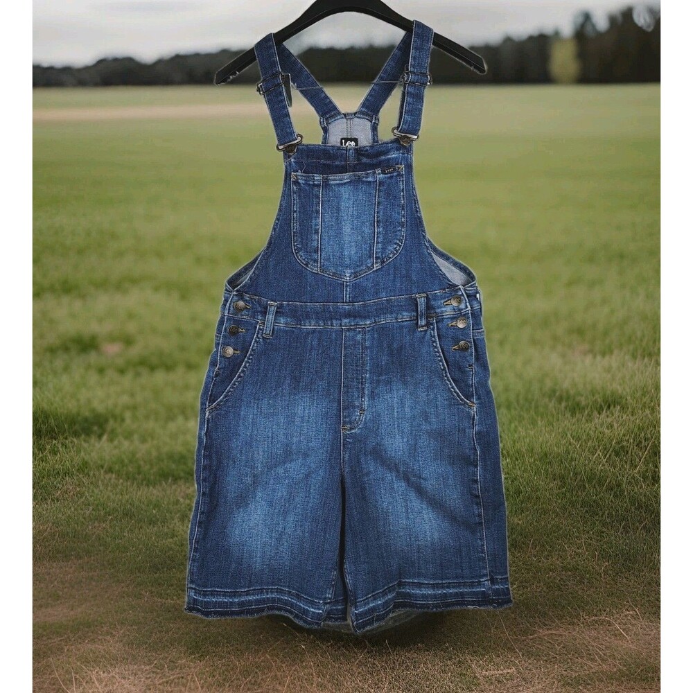 VTG 90s Lee Workwear Overalls Shorts Shortalls Riveted Size M Grunge Garden
